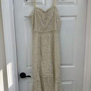 Elegant Cream Lace Dress